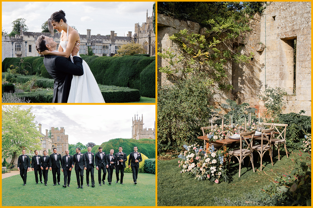 A wedding ceremony at Sudeley Castle and Gardens